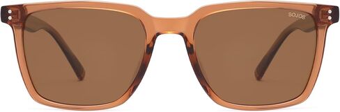 SOJOS Unisex Rectangle Polarized Sunglasses TR90 Square Frame UV400 Protection Lightweight Flexible for Men and Women in Saudi Arabia