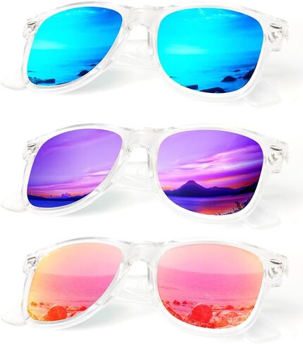 3 Packs Polarized Sunglasses for Men and Women Matte Finish Sun glasses Color Mirror Lens in Saudi Arabia