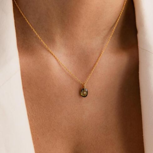 CAITLYNMINIMALIST 18K Gold Plated Sterling Silver North Star Birthstone Signet Mini Charm Gemstone Pendant Necklace Gift for Her in Saudi Arabia
