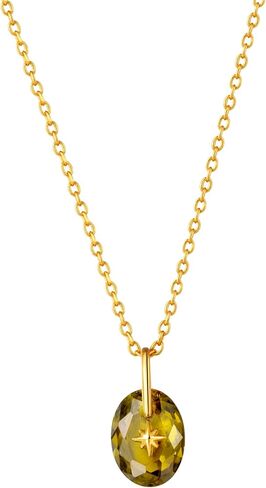 CAITLYNMINIMALIST 18K Gold Plated Sterling Silver North Star Birthstone Signet Mini Charm Gemstone Pendant Necklace Gift for Her in Saudi Arabia