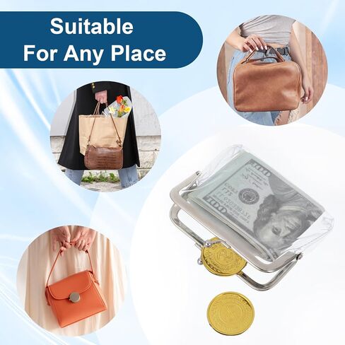 Xindojuz 3 Pcs Clear Coin Purse, Small Transparent Wallets for Women Metal Kiss Lock Change Pouch Jelly Wallets Clear Portable Coins Bags Change Purse, Plastic Waterproof Pvc Transparent Coin Wallet in Saudi Arabia