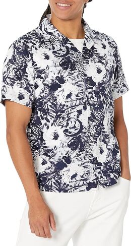 John Varvatos Men's Danny Short Sleeve Camp Shirt in Saudi Arabia