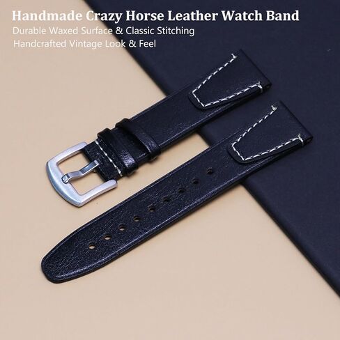 XIDESSEN Leather Bands Compatible with Timex Expedition Scout 40mm/Acadia 40mm/Weekender 38mm/Field 43mm/Rugged Core Analog,20mm Vintage Leather Quick Release Watch Strap For Men Women in Saudi Arabia