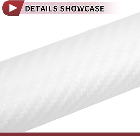 White Carbon Fiber Pattern Protective Car Wrap Film 3ft x 5ft Exterior Interior Vinyl Wrap Cover 5.5mil PVC 1 Pc Universal in Saudi Arabia