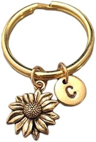 Sunflower keychain, sunflower charm, flower, personalized, initial, customized, monogram in Kuwait
