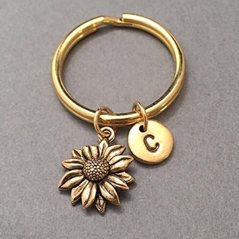 Sunflower keychain, sunflower charm, flower, personalized, initial, customized, monogram in Kuwait