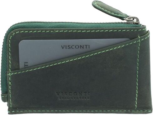 حامل بطاقات/عملات معدنية من الجلد من مجموعة Visconti Slim Collection VSL30 (أخضر زيتي) in Saudi Arabia