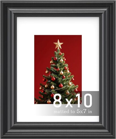 An&He 8x10 Picture Frame, Classic Wooden Style Frame with PS Cover for Home and Office Decor – Black in Saudi Arabia