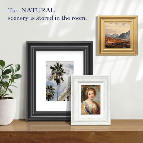 An&He 8x10 Picture Frame, Classic Wooden Style Frame with PS Cover for Home and Office Decor – Black in Saudi Arabia