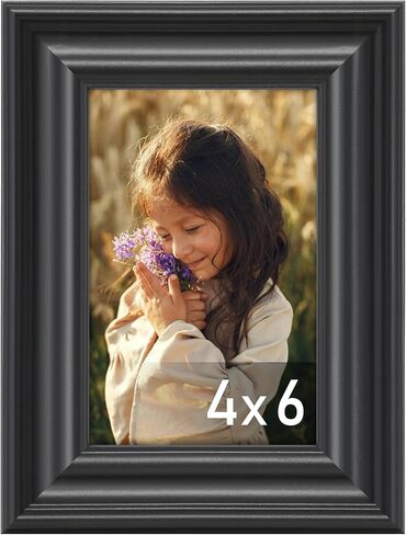 An&He 8x10 Picture Frame, Classic Wooden Style Frame with PS Cover for Home and Office Decor – Black in Saudi Arabia