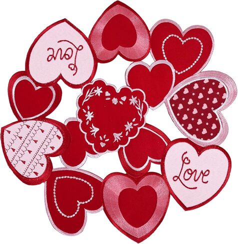 Valentines Day Table Runner 36 Inches Long Embroidered Red Heart Table Decor Hot Pink for Wedding Anniversary Marriage Pink Love 36IN in Kuwait