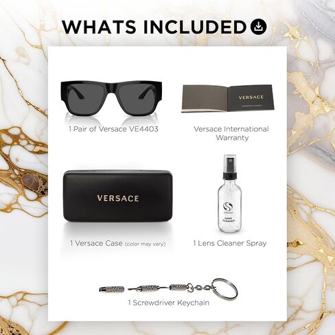 VERSACE VE4403 Greca RECTANGLE Shape Sunglasses with Luxury Eyewear kit in Saudi Arabia