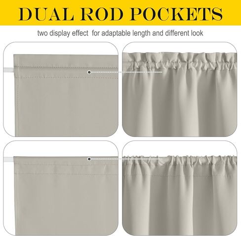 Natural Sidelight Door Window Curtains - Privacy French Curtains Thermal Insulate Window Covering for Patio Glass Front Door, 25 inch x 64 inch, 1 Panel in Saudi Arabia