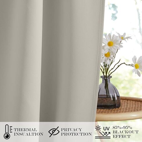 Natural Sidelight Door Window Curtains - Privacy French Curtains Thermal Insulate Window Covering for Patio Glass Front Door, 25 inch x 64 inch, 1 Panel in Saudi Arabia