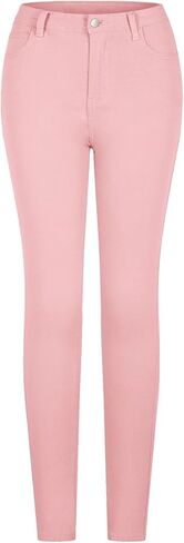 2Luver Women's Super Stretch Flexible Fit 5 Pocket Skinny Color Pants in Kuwait