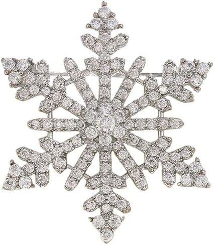 Christmas Blue Snowflake Brooch Pin for Women Dainty Rhinestone CZ Winter Flower Lapel Pins Christmas Snowflake Brooch Christmass Xmas New Year Gifts in Saudi Arabia