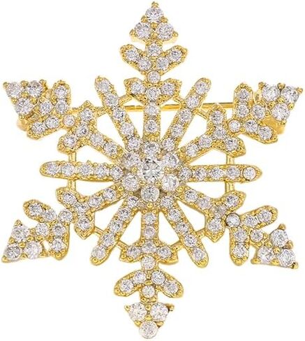 Christmas Blue Snowflake Brooch Pin for Women Dainty Rhinestone CZ Winter Flower Lapel Pins Christmas Snowflake Brooch Christmass Xmas New Year Gifts in Saudi Arabia