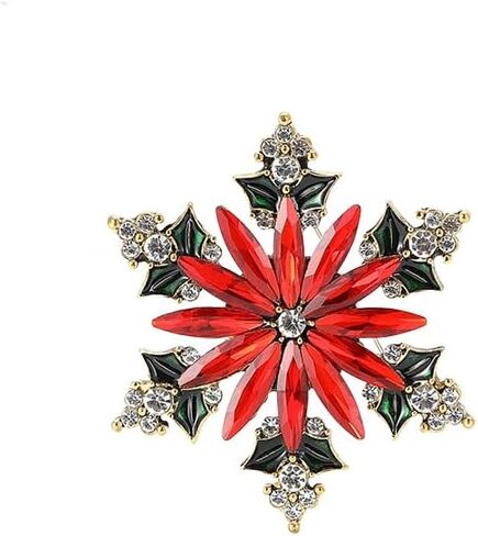 Christmas Blue Snowflake Brooch Pin for Women Dainty Rhinestone CZ Winter Flower Lapel Pins Christmas Snowflake Brooch Christmass Xmas New Year Gifts in Saudi Arabia