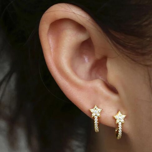 Dazzling Stars Hoop Earrings Full with Cubic Zirconia in Saudi Arabia
