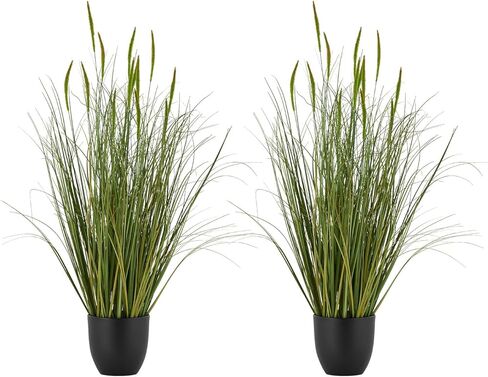VEVOR Artificial Grass Plant, 2 Pack 47 inch Horsetail Reed Grass in Pot, Premium PVC Faux Fake Greenery Shrubs Plant for Indoor Outdoor House Home Garden Office Room Décor, Housewarming, Green in Saudi Arabia