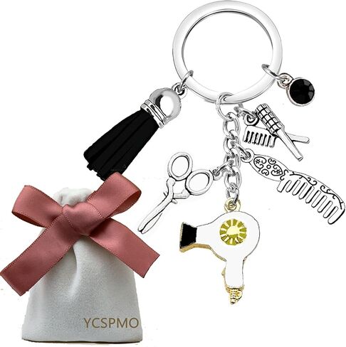 YCSPMO Christmas Hairdresser Gifts Hair Stylist Gifts Hair Dresser Appreciation Keychain Hairstylist Must Haves Barber Gift Cosmetology Graduation Thank You Beautician Keyring in Saudi Arabia