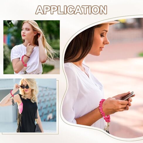 MECCANIXITY Scrunchie Keychain Wristlet, Cute Wrist Lanyard with D Ring & Key Rings Elastic Wristlet Keychain in Saudi Arabia