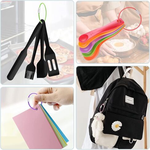 16pcs 6 inch Keychain Cable Screw Open 2mm Coated Steel Loops for Luggage Tags, Key Tags, Keyrings, Kitchen utensils(Multicolor) in Saudi Arabia
