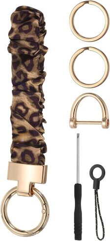 MECCANIXITY Scrunchie Keychain Wristlet, Cute Wrist Lanyard with D Ring & Key Rings Elastic Wristlet Keychain in Saudi Arabia