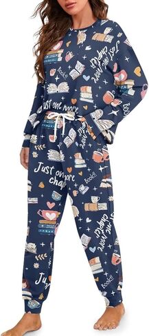 Daulesho Galaxy Women's 2 Piece Pajama Sets Halloween Pumpkin Long Sleeve Pants Loungewear Highland Cattle Matching Outfits in Saudi Arabia