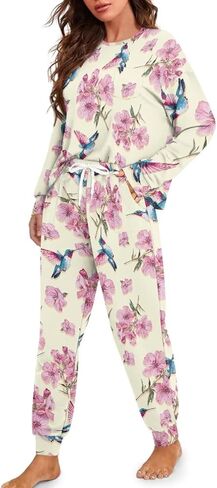 Daulesho Galaxy Women's 2 Piece Pajama Sets Halloween Pumpkin Long Sleeve Pants Loungewear Highland Cattle Matching Outfits in Saudi Arabia