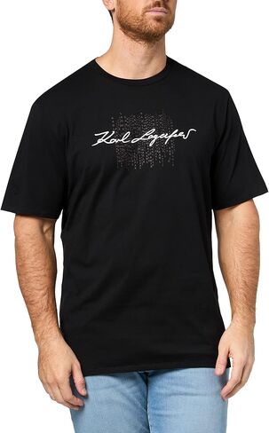 KARL LAGERFELD Mens Crewneck Short Sleeve Graphic Design Relaxed Fit T-Shirt in Saudi Arabia