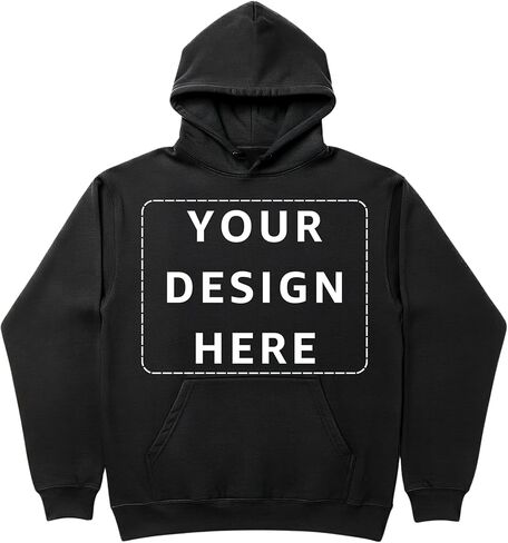 EpiHoodie هوديي مخصص صمم بنفسك - أضف صورة نصية تخصيص الجزء الأمامي والخلفي، هوديي مخصص للرجال والنساء للجنسين كلاسيكي، مزيج من القطن خفيف الوزن وسميك وناعم in Kuwait