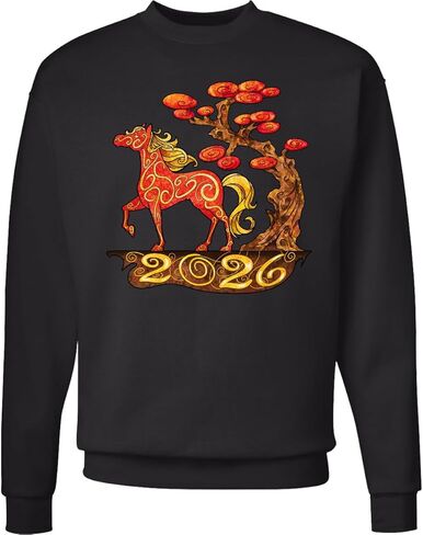 inktastic 2026 Year Of the Horse- Happy New Year's Adult Sweatshirt in Saudi Arabia