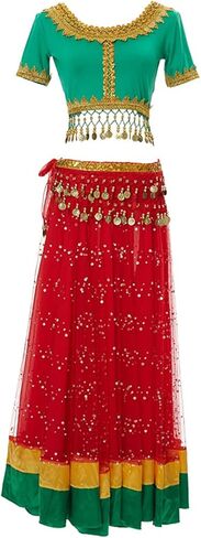 ZYACTU Girls Aladdin Jasmine Princess Dress Up Party Costume Belly Dance Halloween Costumes in Saudi Arabia