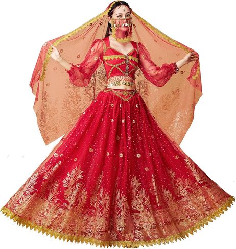 ZYACTU Girls Aladdin Jasmine Princess Dress Up Party Costume Belly Dance Halloween Costumes in Saudi Arabia