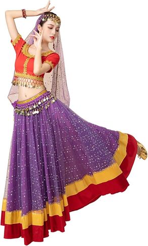 ZYACTU Girls Aladdin Jasmine Princess Dress Up Party Costume Belly Dance Halloween Costumes in Saudi Arabia