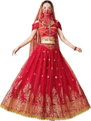 ZYACTU Girls Aladdin Jasmine Princess Dress Up Party Costume Belly Dance Halloween Costumes in Saudi Arabia