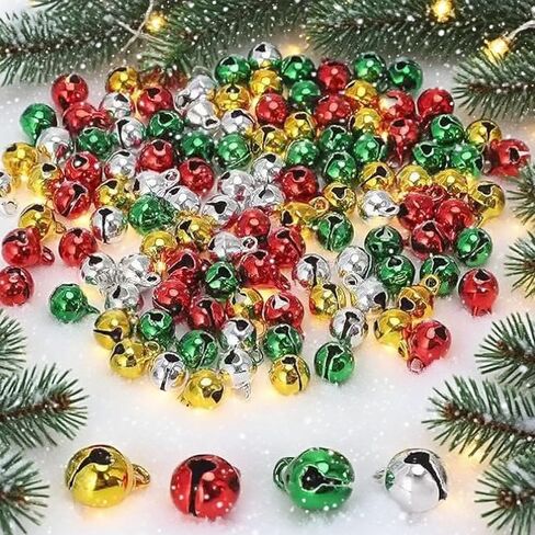 120PCS/0.24IN Small Bells for Crafts Mini Craft Bells with Jingle Sound Perfect for DIY and Christmas Home Decorations in Saudi Arabia