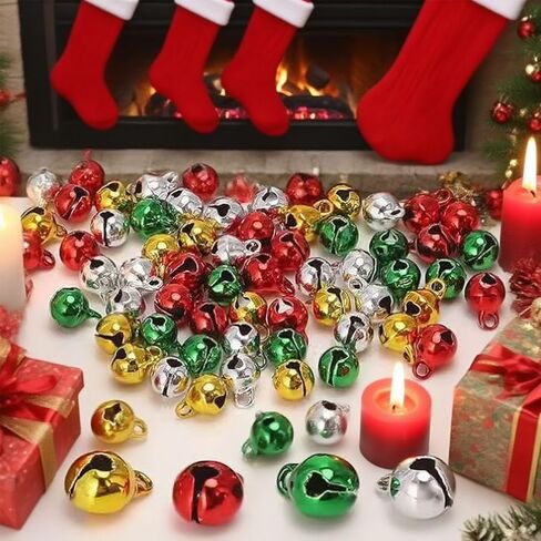 120PCS/0.24IN Small Bells for Crafts Mini Craft Bells with Jingle Sound Perfect for DIY and Christmas Home Decorations in Saudi Arabia