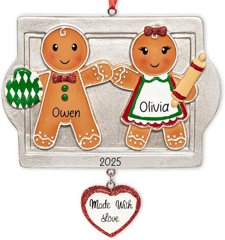 UniqXmas Personalized Gingerbread House Family of 4 Christmas Ornament 2025 | Customized Xmas Tree Decoration | First Christmas as Family of Four in New Sweet Home Keepsake - Custom Name & Year in Kuwait