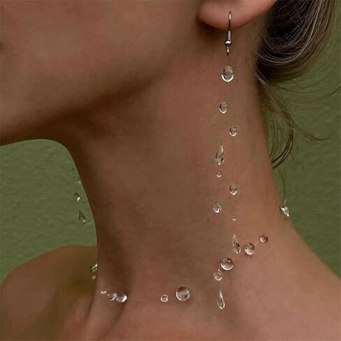 Dew Necklace Earrings Set Long Resin Drop Earrings for Women Unique Fun Jewelry Gifts in Saudi Arabia