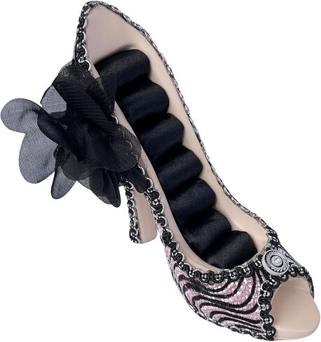 Ring Holder High Heel Shoe Design Fashion Jewelry Organizer Display Birtyday Gift (pink-bk) in Saudi Arabia