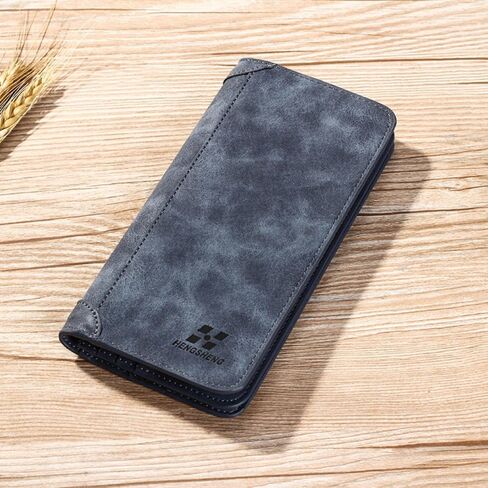 Multi-card Pocket Wallet Vintage Durable Frosted Long Wallet Portable PU Men Wallets Male(Brown) in Saudi Arabia