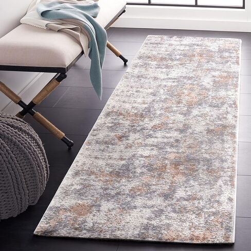 SAFAVIEH Eternal Collection Runner Rug - 2'2" x 8', Grey & Beige, Modern Abstract Design, Non-Shedding & Easy Care, Ideal for High Traffic Areas in Living Room, Bedroom (ETL208F) in Saudi Arabia