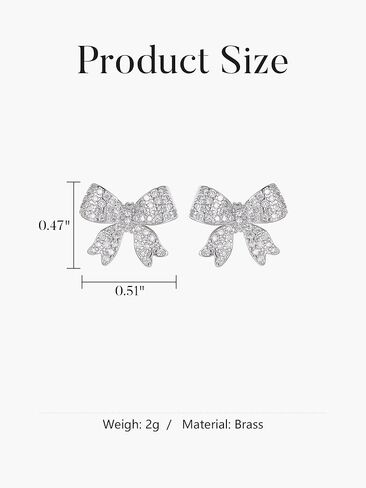 Sparkling Crystal Bow Earrings - Delicate Rhinestone Studded Bow Tie Drop Earrings in Saudi Arabia