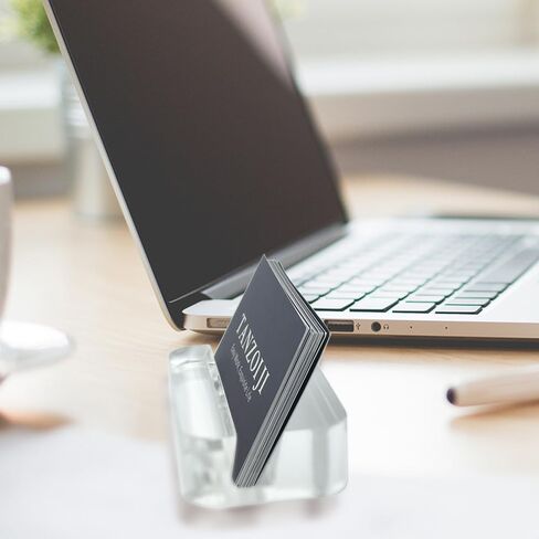 Acrylic Business Card Holder for Desk Clear Name Cards Holders Organizer Storage Rack Display Holder Desktop Business Card Stand for Office Tabletop 2 Pack in Saudi Arabia