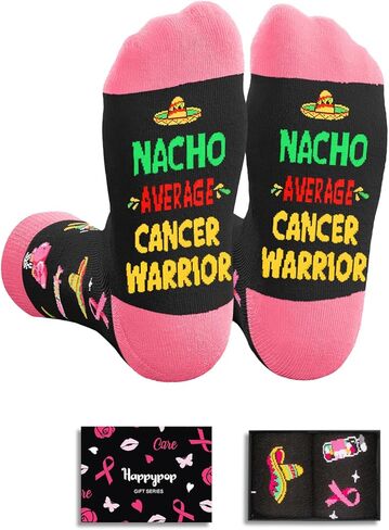 HAPPYPOP Breast Cancer Socks - Woman Survivor Gifts for Breast Cancer Awareness, Chemo Patient Gift in Saudi Arabia