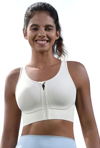 Cordaw Front Zipper Racerback Sports Bra for Women, High Impact & Molded Cups, Supportive for Running Gym in Saudi Arabia