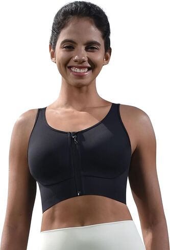 Cordaw Front Zipper Racerback Sports Bra for Women, High Impact & Molded Cups, Supportive for Running Gym in Saudi Arabia