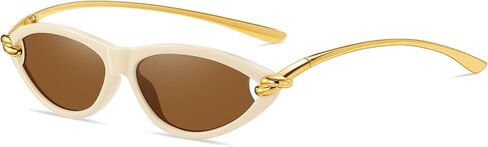 نظارات شمسية نسائية بيضاوية كلاسيكية من CHOSELF، نظارات شمسية عصرية على شكل عين القطة من التسعينيات للنساء والرجال، رفيعة وخفيفة الوزن، حماية من الأشعة فوق البنفسجية in Kuwait